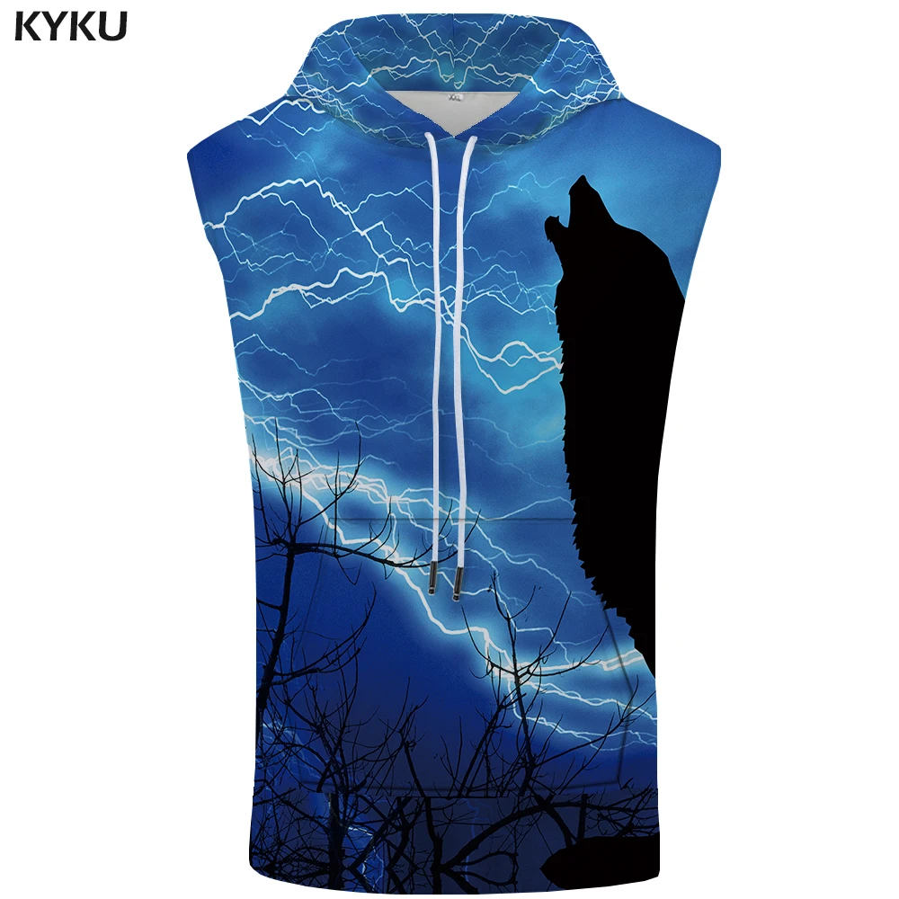 KYKU бренда Wolf худи без рукавов Lightning Singlets звездное небо пальто сексуальный жилет
