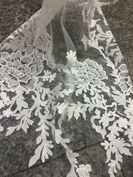 

unique 5 yards french net lace fabric for sewing J-6246 embroidered lace fabric