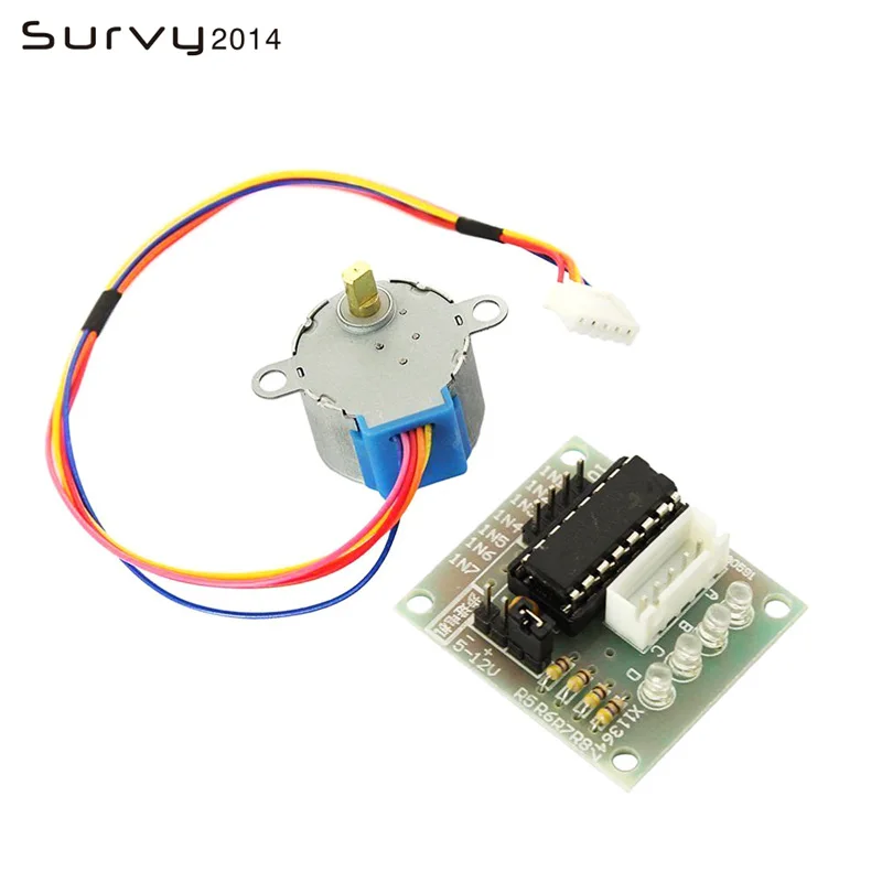 Electric Step Motor Valve Gear Stepper Motor DC 12V 4 Phase Step Motor Reduction Step Motor Gear w/ 5 Lines Cable 28BYJ-4