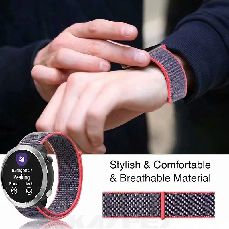 Nylon-Watch-Band-Sport-Loop-Strap-for-Garmin-Forerunner-645-Music-Smart-Watch-Replacement-Strap-for