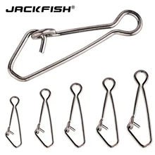 JACKFISH рыболовный соединитель 50 шт./лот из нержавеющей стали Поворотные застежки для рыбалки крючок для морской рыбалки океан поворотный подвижной оснастки