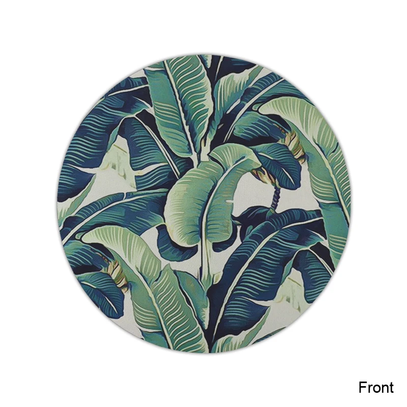 banana leaves prints Round Mouse Pad Non-Slip Rubber Mousepad Gaming Mouse Pads (3)