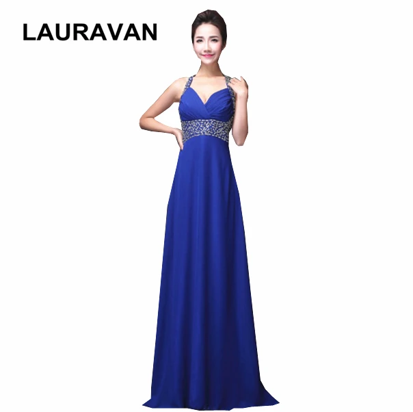 

korean formal plus size chiffon a line dress women elegant long halter blue red evening gown dresses floor length gowns 2020