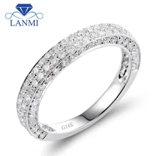 Обручальное кольцо с натуральным бриллиантом, кольцо из белого золота 14 к, ювелирные изделия для пары SR00121