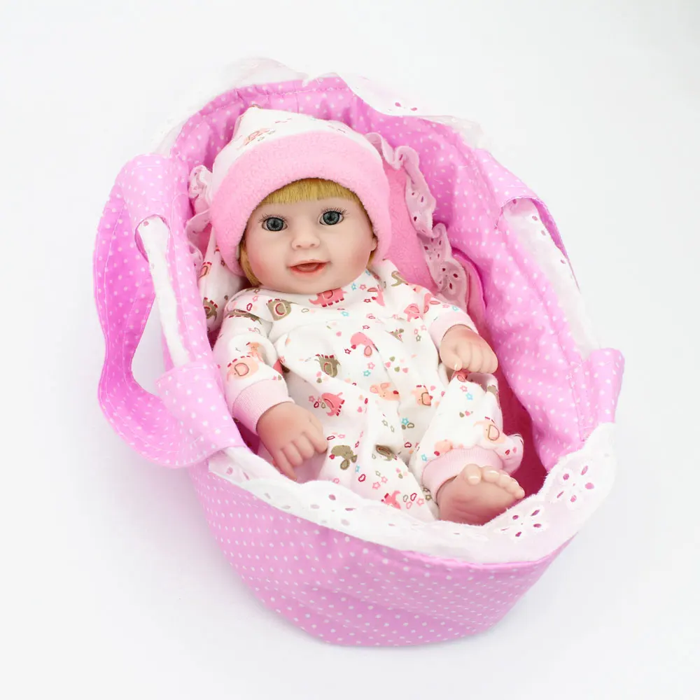 KAYDORA 10 дюймов 25 см полный Силиконовый Reborn Baby куклы Bebe Reborn Bonecas реалистичные светлые волосы пижамы спальный мешок для девочек