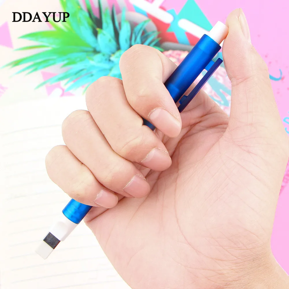 Ластик механический ластик тщательная подсветка многоразовая Ручка Форма резиновый пресс тип эскиз рисунок ластик школьные канцелярские принадлежности - Цвет: 1Pcs Pen Eraser