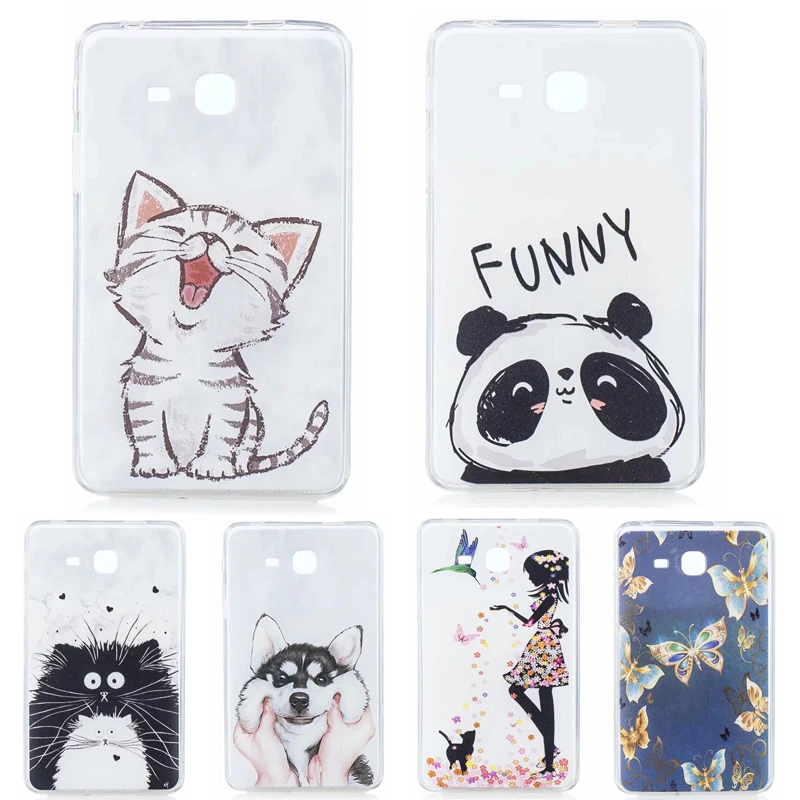

Kawaii Painted Cat Puppy Back Cover Case Coque For Samsung Galaxy Tab A A6 7.0 T280 T285 SM-T280 SM-T285 Tablet TPU Case Funda