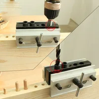 כלים לעיבוד עץ 1/4 "" 3/8 "" 5/16 "" ישר חור Locator עצמי מרכוז דובל ערכת כלי עם 6 חורים עבור מדויק כלים לעיבוד עץ Clamping (1)