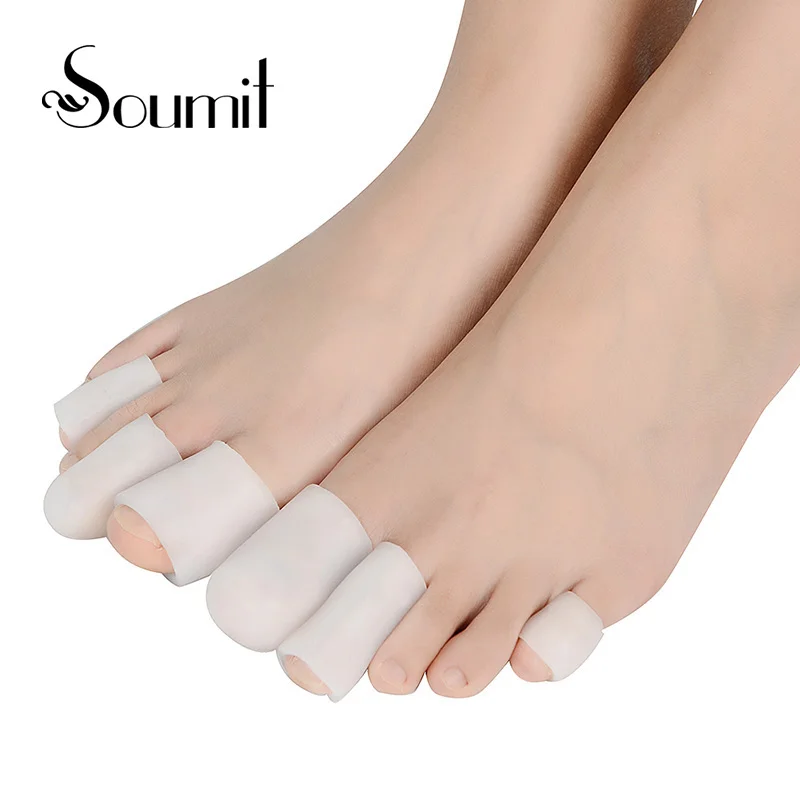 Soumit 5 Pairs Tube Cushion Corns Pads Toes Separator Shoes Heel Pads Relief the pain Insole
