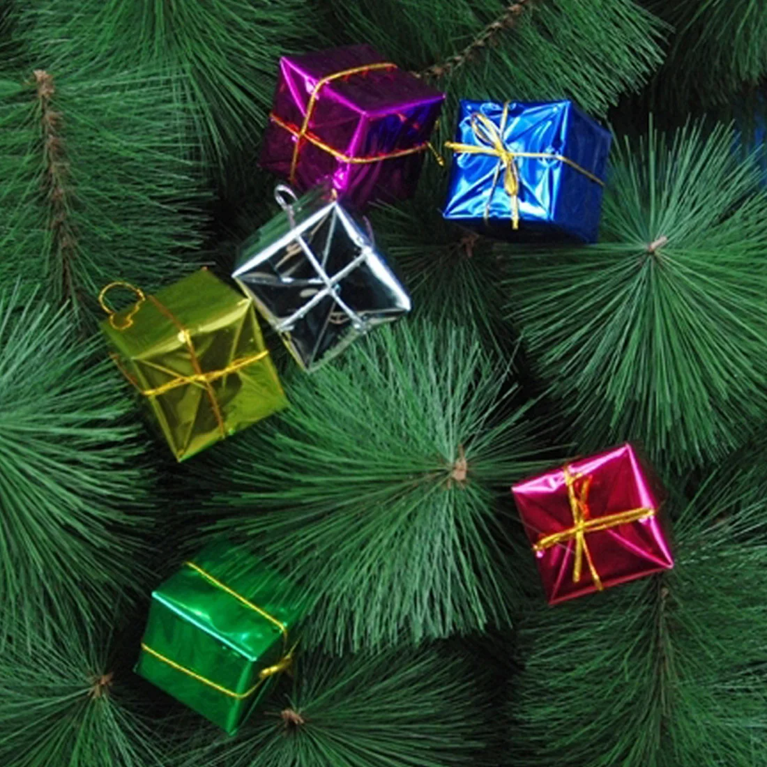 Christmas Ornament colorful Mini Gift box Christmas Tree pendant New