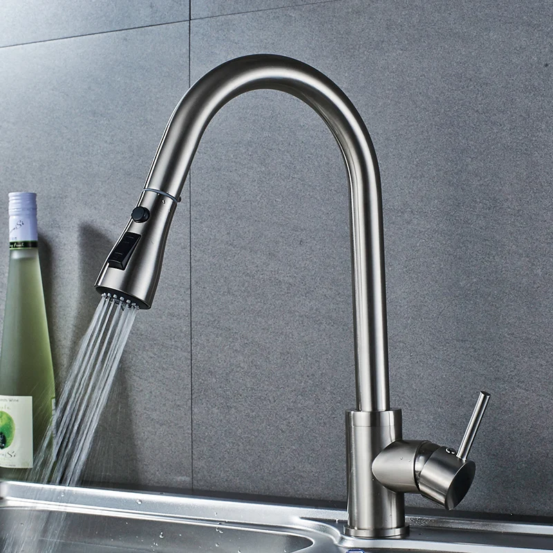 Fapully Brushed Nickel Kitchen Sink Faucet Faucet Pull Out Staintell Steel Kitchen Mixer Tap Fapully Brushed Nickel Kitchen Sink Faucet Faucet Pull Out Staintell Steel Kitchen Mixer Tap