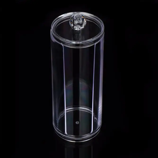 Портативный круглый чехол-контейнер для хранения, пластиковый Настольный органайзер для макияжа, контейнер с хлопковой подкладкой, косметическая коробка 7,5x20 h cm