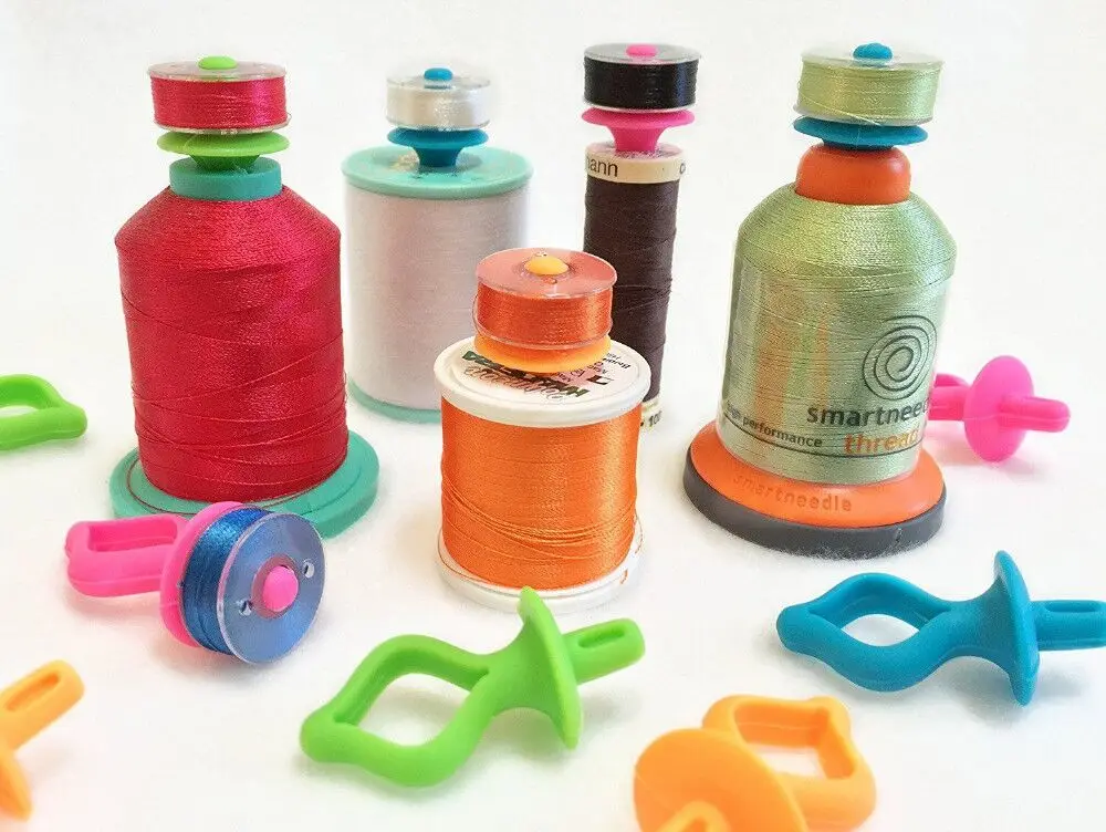 

BOBBIN HOLDER (12 Pieces) Storage Bobbins on Top of Thread Spools Color Silicone Thread Clips Bobbin Holders Clips Tool