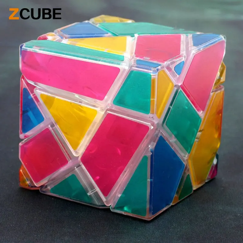

Zcube Transparent 3x3x3 Twist Puzzle Magic Cube Professional Smooth Clear Body Speed Ghost Cube with Clear Colorful Stickers-35