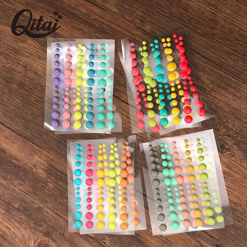 

QITAI 8pcs Sugar Sprinkles Self- adhesive Enamel Dots Resin Sticker for Scrapbooking/ DIY Crafts/ Card Making Decoration ES001