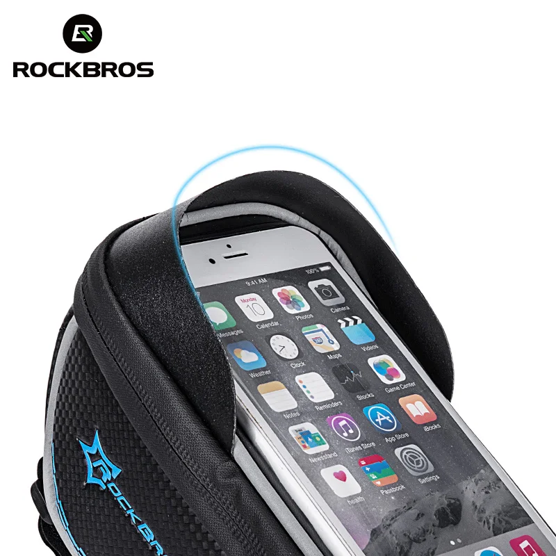 ROCKBROS велосипедная сумка, Велоспорт рамная трубка Panniers& Bag спортивные водонепроницаемые сенсорные Светоотражающие телефонные велосипедные аксессуары сумка