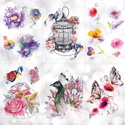 Bird Cage Peacock Flowers Waterproof Temporary Tattoo Sticker Body Art Arm Watercolor Drawing Tattoo Butterfly Rose Fake Tattoo Bird Cage Peacock Flowers Waterproof Temporary Tattoo Sticker Body Art Arm Watercolor Drawing Tattoo Butterfly Rose Fake Tattoo
