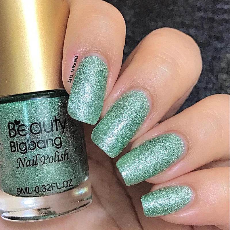 Beautybigbang 9 мл Кристальные жемчужные бриллианты Синий лак для ногтей Серебряный Блестящий Порошок стемпинг ногтей покрытие для дизайна ногтей