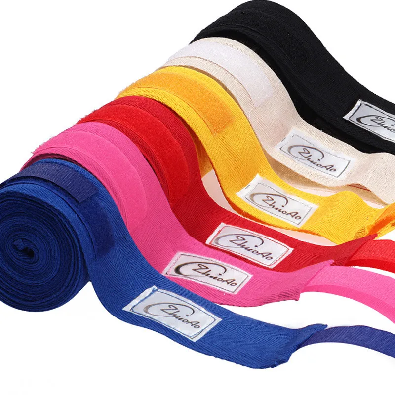 Cotton 1 Pair 2.6M Boxing Hand Wraps MMA Wrist Wraps Weightlifting