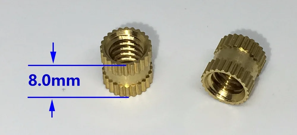 Дюйм 1/4-20 ID 1/"-20 мм, высота: 4,5/6/8/14 мм латунные накатки с круглыми пластинами Медь впрыска гайка закладных деталей со сквозным отверстием AG