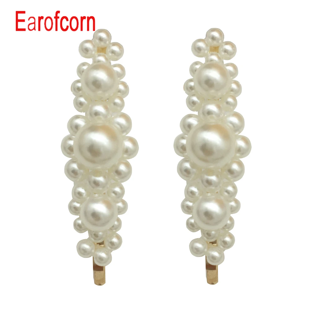 

Earofcorn Network Hot Style Pearl Hairpin U Shape Clips bangs Clip One Word Clip Adult Hair Jewelry (1 pair set)
