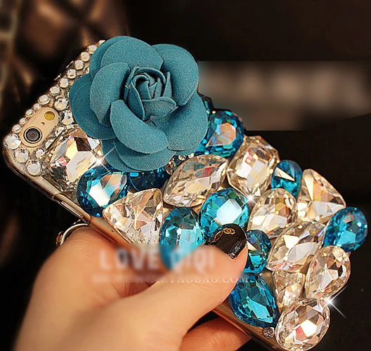 Хит продаж большой цветок DIY ошейник украшенный фальшивыми алмазами Bling Fundas чехол