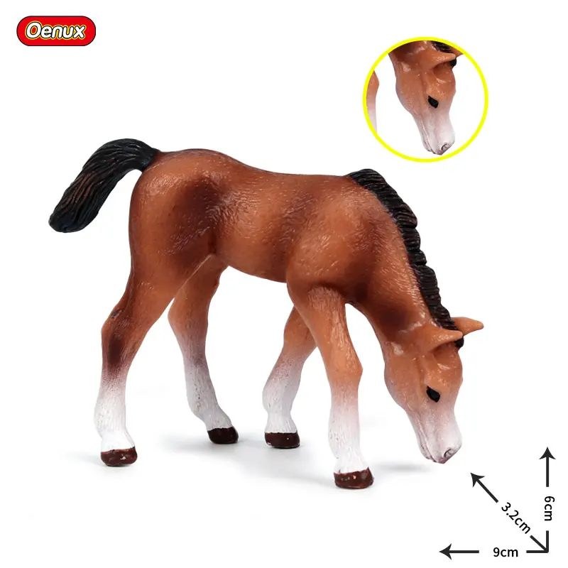 Oenux оригинальные настоящие животные, лошадь, модель, фигурки дикого коня, фигурки из ПВХ, высокое качество, обучающая игрушка для детей, подарок - Цвет: Without Box