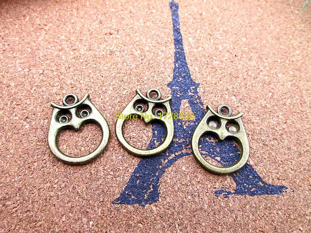 

15pcs owl charm bronze tone number hollow owll charm pendant 22x17mm