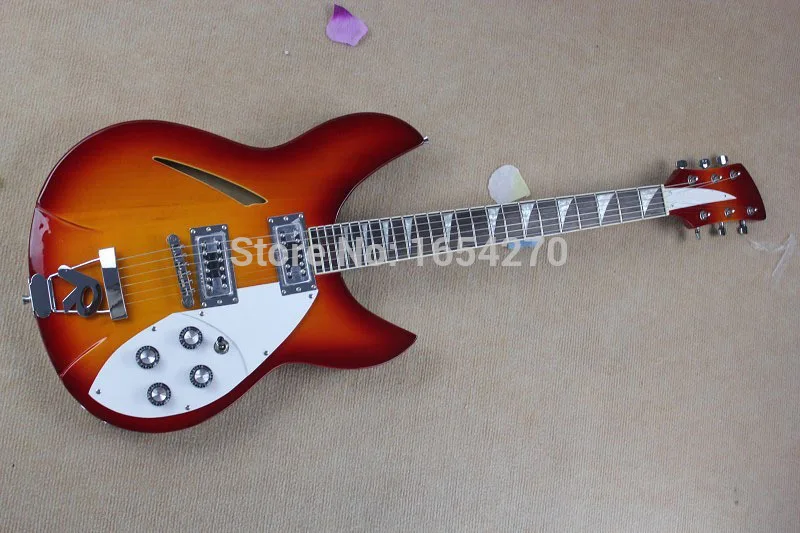 

Free shipping new Semi-hollow electric guitar small joystick sunset color changes may be required guitar .