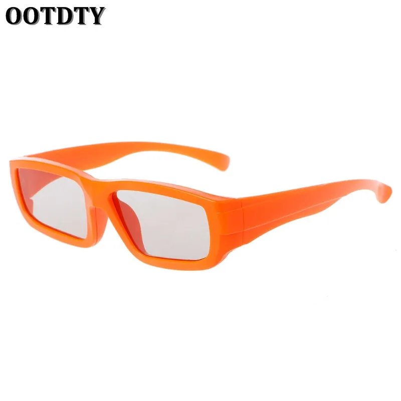 OOTDTY 3D очки детские размер круговой поляризационные Пассивные 3D очки для реального D 3D ТВ кино - Цвет: Orange