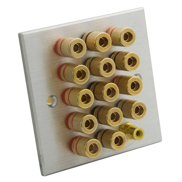 Aluminum 7.1 speaker banana sound box wall platein Extension Socket from Consumer Electronics