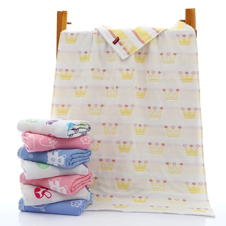 Pure Cotton 3 Layers Gauze Muslin Baby Blanket & Swaddling Kids Bath
