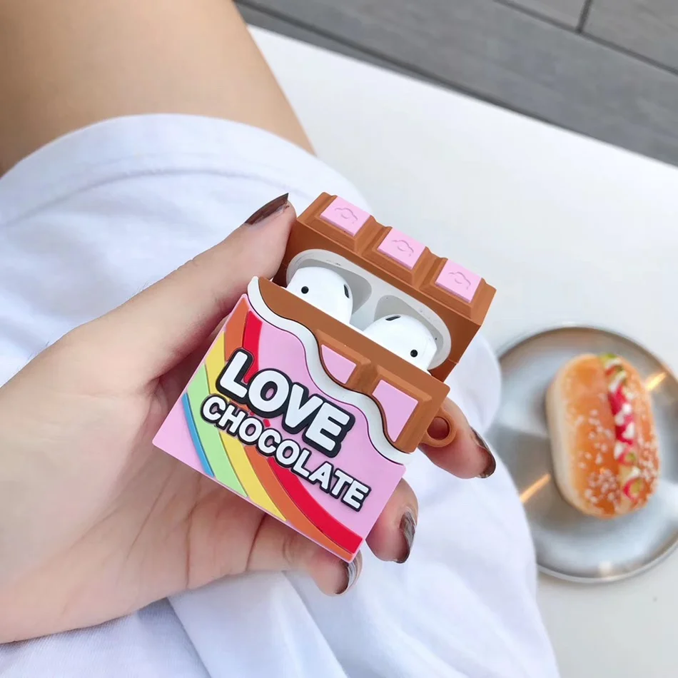 

Earphone Case for Airpods 2 Case Silicone Colorful Cute Cartoon Cover for Apple Air Pods Headphone Case for Earpods Ring Strap