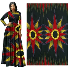 Me-dusa sun flower африканская восковая штамповка ткань полиэстер Hollandais воск платье своими руками костюм ткань 6 ярдов/партия высокого качества