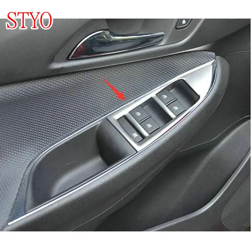 

STYO Car stainless steel Door Window switch panel cove Trim for LHD Chevrolet CRUZE 2017 2018