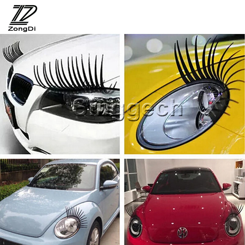 ZD 1 пара 3D наклейки на глаза для автомобиля &quotресницы&quot VW polo passat b5 b6 Mazda 3 6 cx 5 Toyota