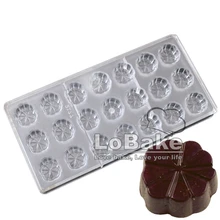 21 полостей цветок клевера форма для шоколада ПК поликарбонатная форма formas de silicone para bolo e doces приспособление для выпечки
