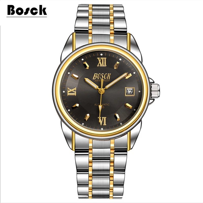 Bosck men s mechanical watches belts business watches luxury fashion watch relogio masculino erkek kol saati