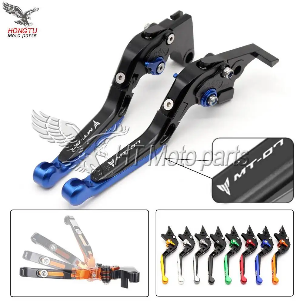 A ABSOPRO Long Short Brake Clutch Levers For Yamaha MT-07 2014-2022 Adjustable Motorcycle Handlebar Brake Lever Aluminum Alloy Silver Tone Head Black Handle - Online Marketplace