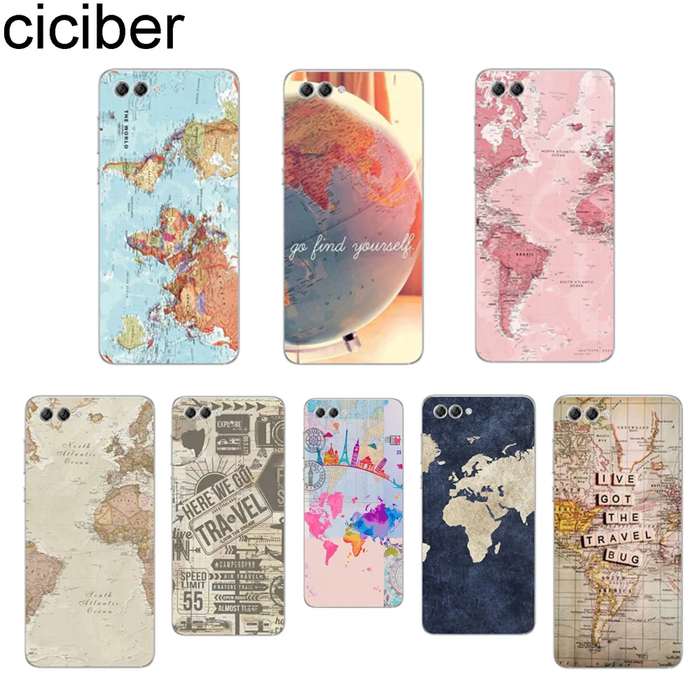 

ciciber World Travel Map Plans For Honor 8 9 10 X Lite Pro Lite Play TPU Clear Back Cover Soft Silicon Phone Cases Capa Fundas