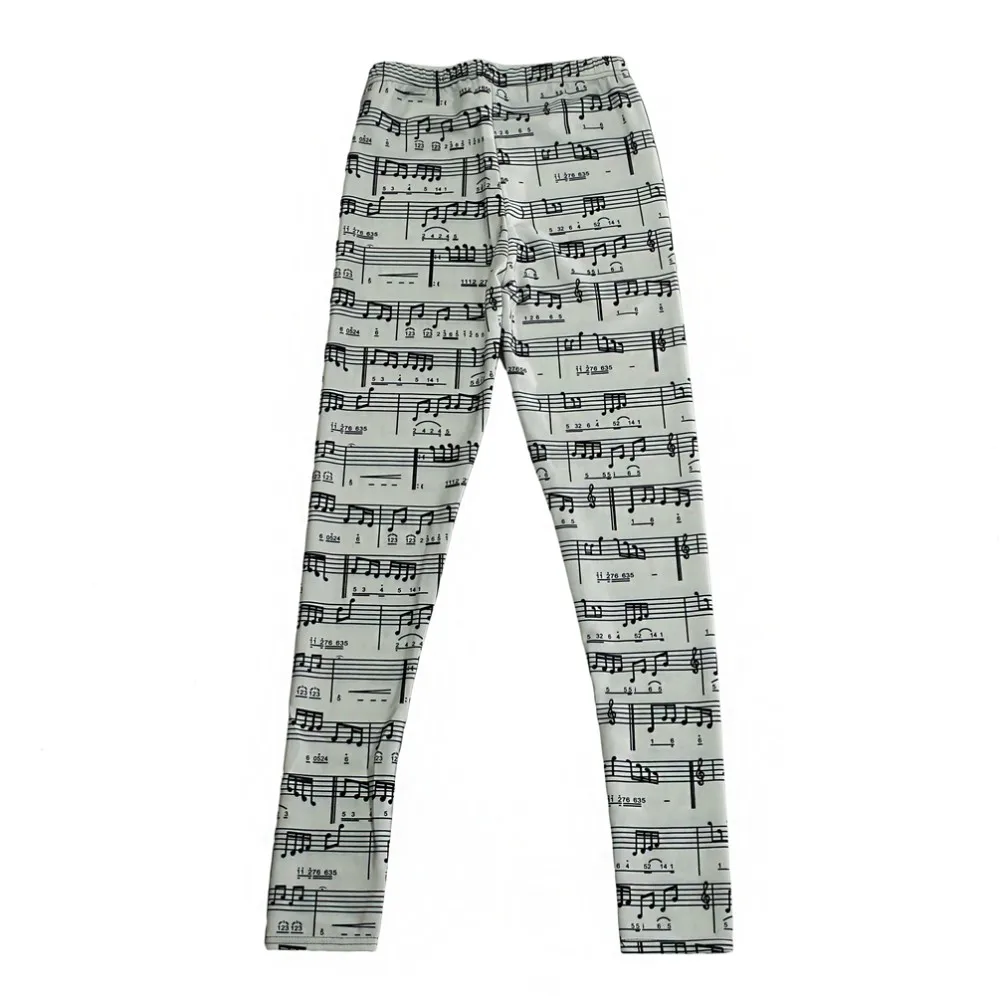 Повседневные штаны с цифровой печатью, женские леггинсы с музыкальным рисунком, 7 размеров, одежда для фитнеса