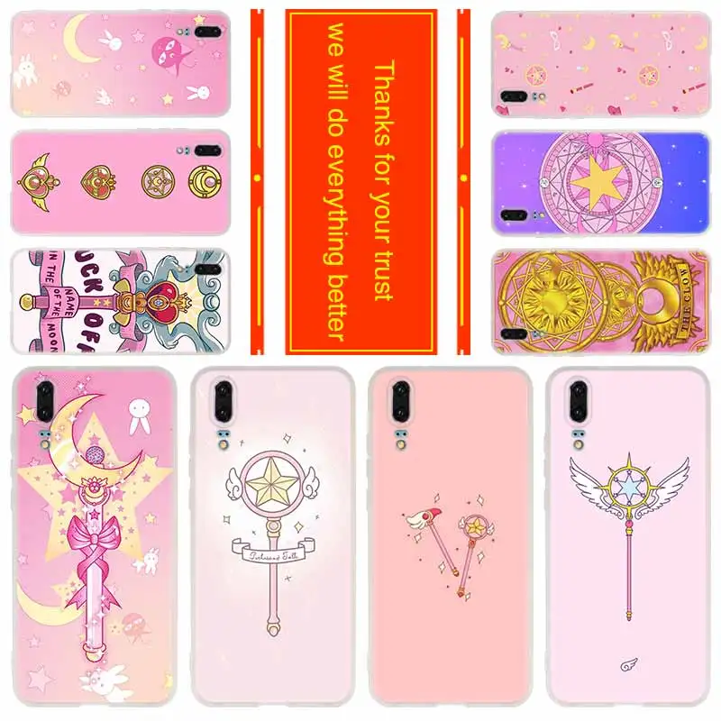 

Phone for Huawei P30 Pro P20 Lite 2019 P10 Plus P9 P8 lite 2017 P Samrt p30 Cover Case Anime Sailor Moon Magic wand