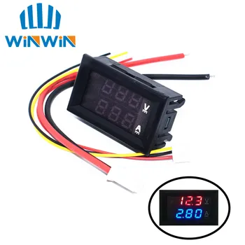 

50pcs DC 0-100V 10A Digital Voltmeter Ammeter Dual Display Voltage Detector Current Meter Panel Amp Volt Gauge 0.28" Red Blue