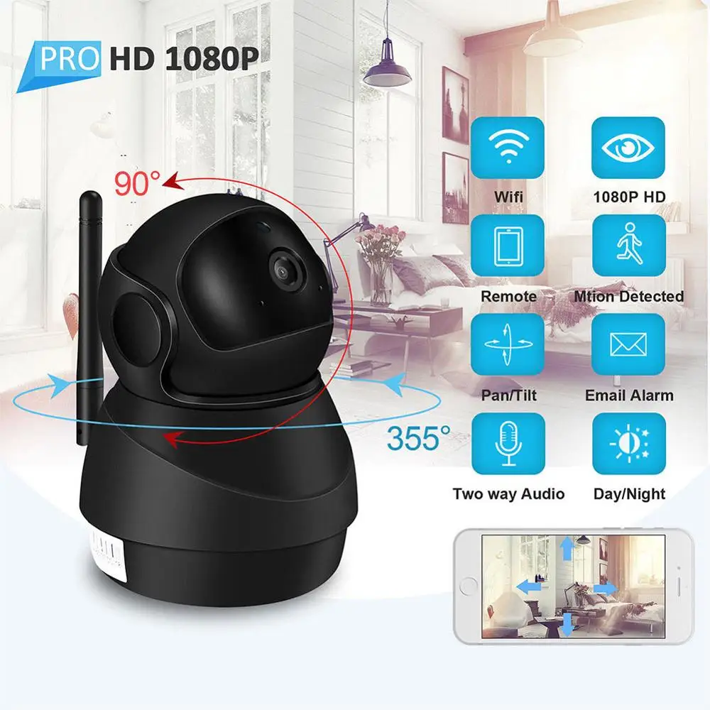 Wifi мини ip-камера HD 1080 P Wifi камера беспроводная домашняя безопасность ip-камера двухсторонняя аудио камера видеонаблюдения с Wifi ночного