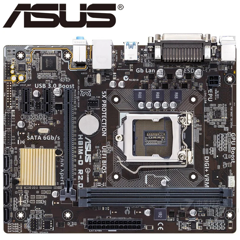 Asus H81M-D R2.0 настольная материнская плата H81 Socket LGA 1150 i3 i5 i7 DDR3 16G Micro-ATX UEFI биос оригинальная б/у материнская плата горячая распродажа