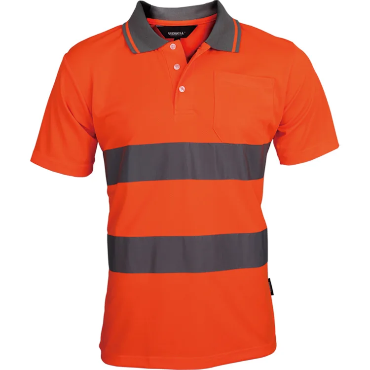 Tons de Manga Camisa com Listras Refletivas de Segurança Dois Curta Camisa Reflexivo Workwear Construção oi Vis 11 Dois Tons de Manga Curta Camisa Com