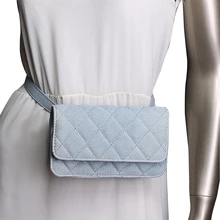 Поясная сумка, Женские однотонные поясные сумки, женская джинсовая поясная сумка, роскошный качественный брендовый большой кошелек, Lozenge, 5,5 дюймов, женские сумки для телефона