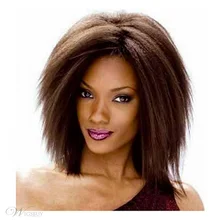Medium long Auburn wigs ombre brown hair for Women Synthetic yaki Straight wigs Perruque Drag Queen hair wig that look real