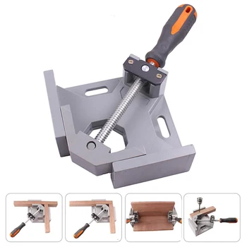 

Single Handle 90 Degree Angle Clamp Angle 2-Axis Fixture Clamp Adjustable Corner Vise for Drilling Furniture Woodwork