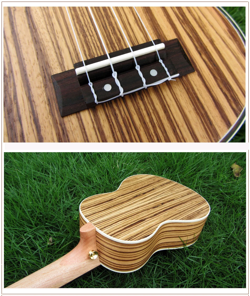 Укулеле гитара 2" концертная гитара ra Zebrawood uke Мини ручной работы 4 струны музыкальный инструмент с качественной сумкой EMS